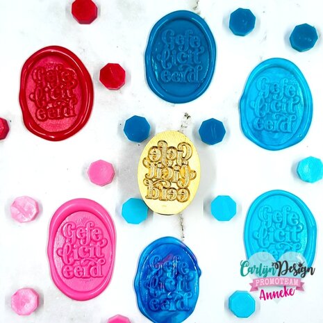 CarlijnDesign Wax Seal Stamper 46 Gefeliciteerd (CDWX-0075)