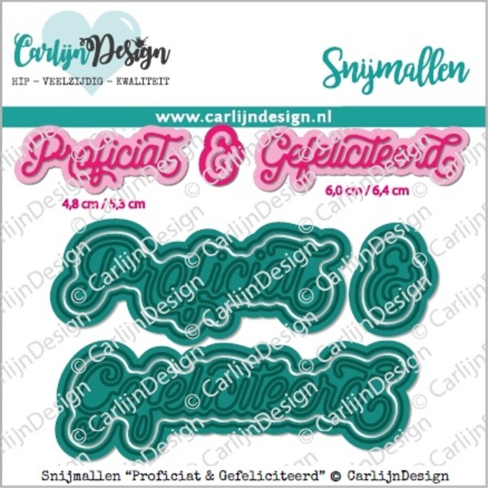 CarlijnDesign Snijmallen Proficiat & Gefeliciteerd (CDSN-0252) (DISCONTINUED)
