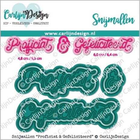CarlijnDesign Snijmallen Proficiat & Gefeliciteerd (CDSN-0252) (DISCONTINUED)