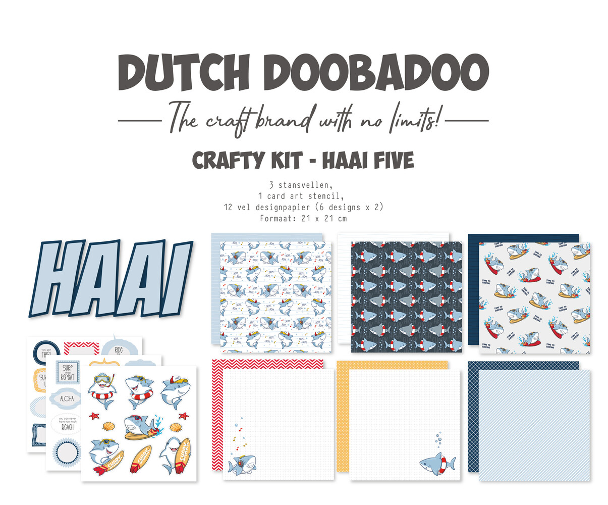 Dutch Doobadoo Crafty Kit Haai Five (473.005.063) (DISCONTINUED) Dutch Doobadoo Crafty Kit Haai Five (473.005.063) (DISCONTINUED)
