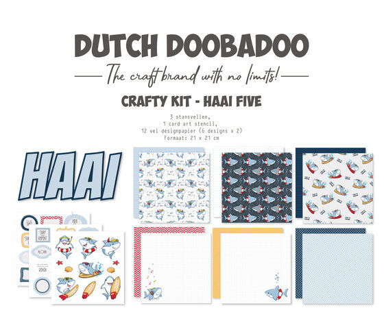 Dutch Doobadoo Crafty Kit Haai Five (473.005.063) (DISCONTINUED) Dutch Doobadoo Crafty Kit Haai Five (473.005.063) (DISCONTINUED)