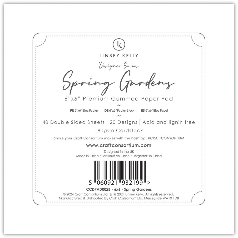 Craft Consortium Spring Gardens 6x6 Inch Paper Pad (CCDPAD002B) Craft Consortium Spring Gardens 6x6 Inch Paper Pad (CCDPAD002B)
