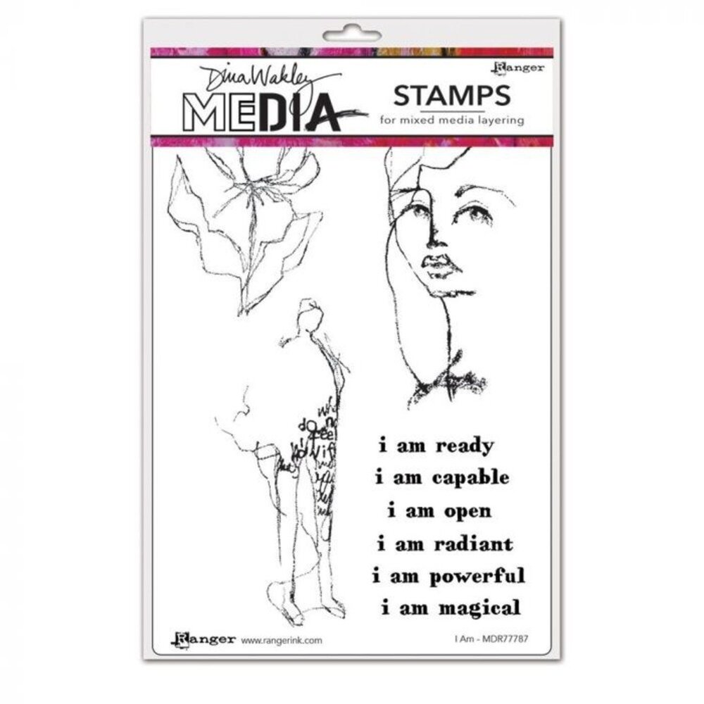 Ranger Dina Wakley MEdia Cling Stamps I Am (MDR77787) (DISCONTINUED) Ranger Dina Wakley MEdia Cling Stamps I Am (MDR77787) (DISCONTINUED)