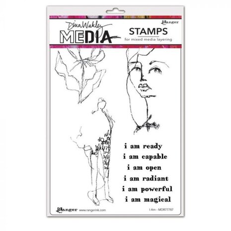 Ranger Dina Wakley MEdia Cling Stamps I Am (MDR77787) (DISCONTINUED) Ranger Dina Wakley MEdia Cling Stamps I Am (MDR77787) (DISCONTINUED)