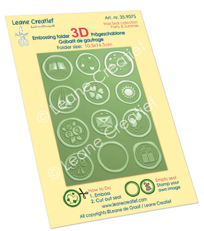 Leane Creatief Wax Seal Collection 3D Embossing Folder Party & Summer (35.9075) Leane Creatief Wax Seal Collection 3D Embossing Folder Party & Summer (35.9075)