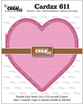 Crealies Cardzz Dies No. 611 Double Card Heart (CLCZ611)