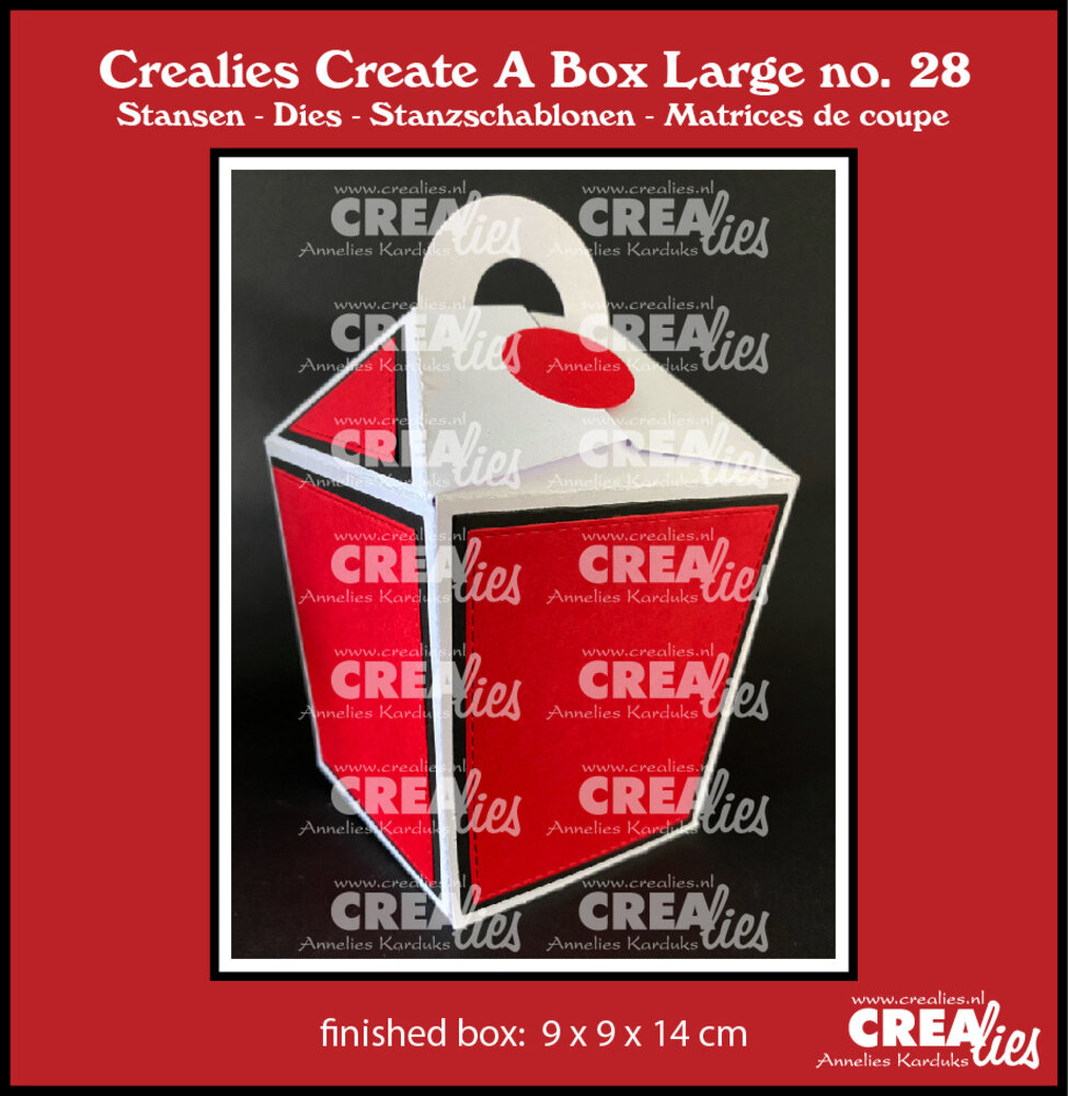Crealies Create A Box Large Stansen No. 28 Dichte Take Out Box (met Handvat) (CCABL28)