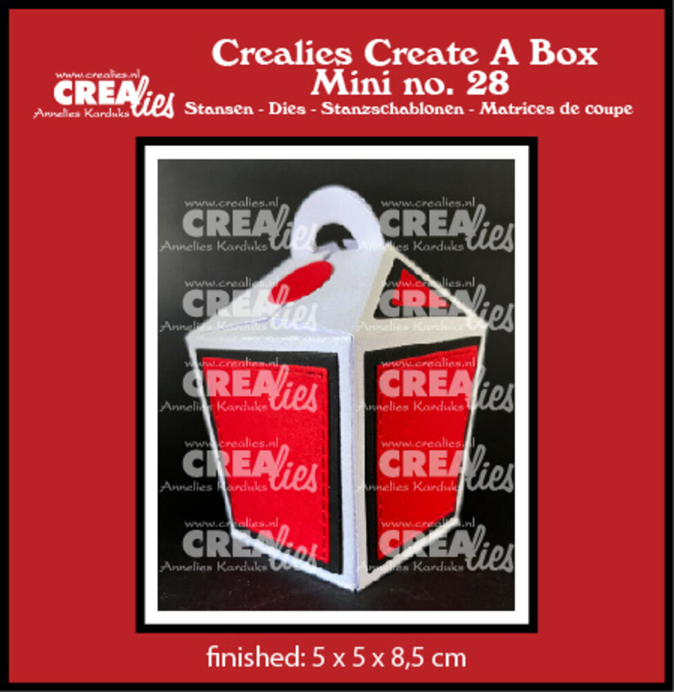 Crealies Create A Box Mini Dies No. 28 Closed Take Out Box (with Handle) (CCABM28) Crealies Create A Box Mini Dies No. 28 Closed Take Out Box (with Handle) (CCABM28)