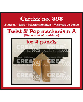 Crealies Cardzz Stansen No. 398 Twist & Pop Mechanisme A (voor 4 Panelen) (CLCZ398)