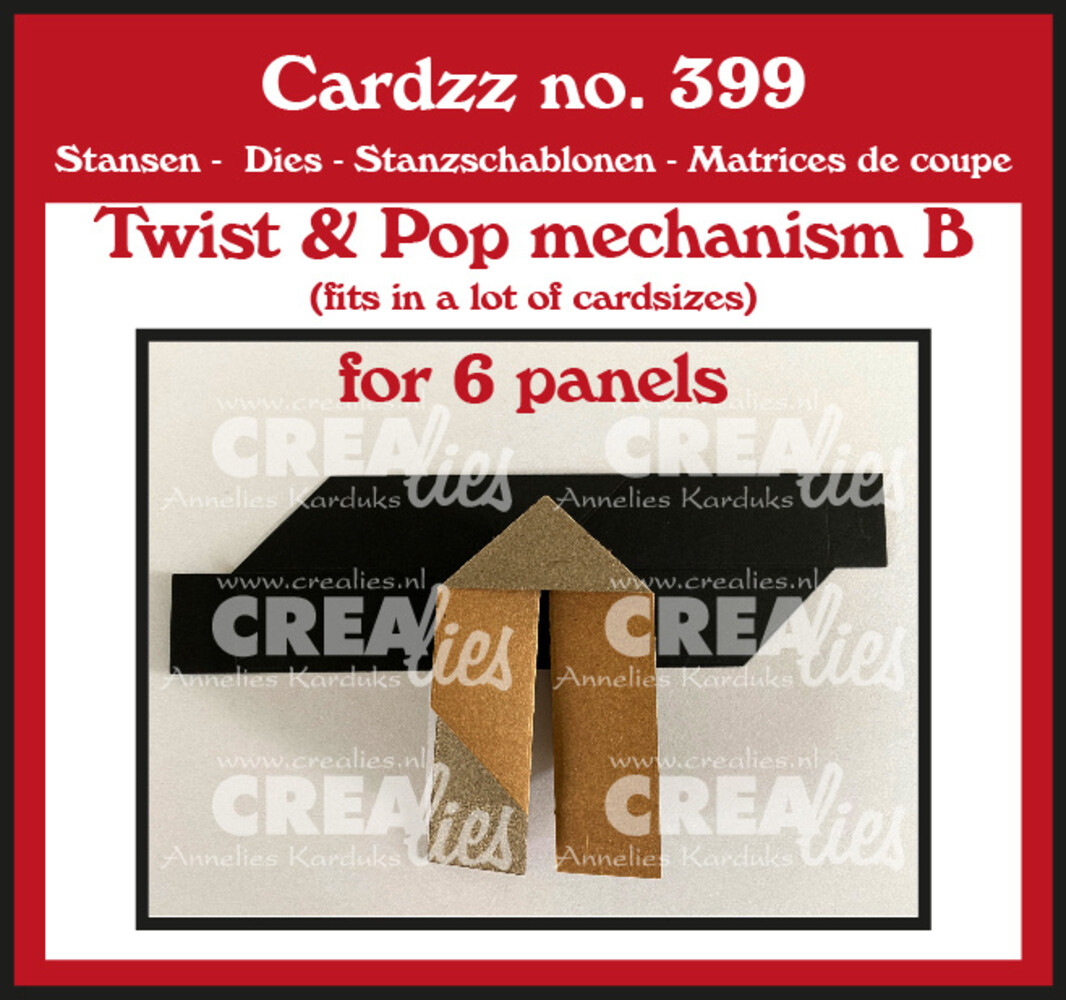 Crealies Cardzz Dies No. 399 Twist & Pop Mechanism B (for 6 Panels) (CLCZ399) Crealies Cardzz Dies No. 399 Twist & Pop Mechanism B (for 6 Panels) (CLCZ399)