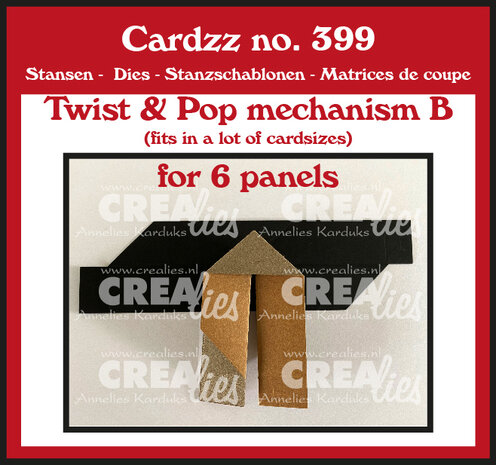 Crealies Cardzz Dies No. 399 Twist & Pop Mechanism B (for 6 Panels) (CLCZ399) Crealies Cardzz Dies No. 399 Twist & Pop Mechanism B (for 6 Panels) (CLCZ399)