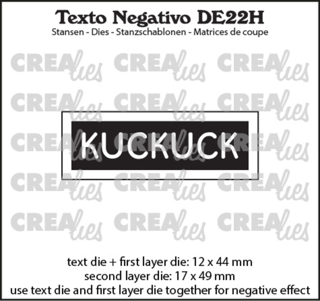 Crealies Texto Negativo Dies German No. 22H Kuckuck (DE22H) Crealies Texto Negativo Dies German No. 22H Kuckuck (DE22H)