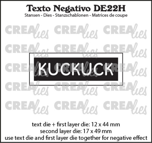 Crealies Texto Negativo Dies German No. 22H Kuckuck (DE22H) Crealies Texto Negativo Dies German No. 22H Kuckuck (DE22H)