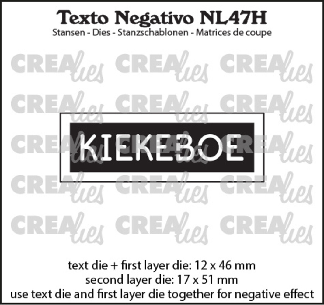 Crealies Texto Negativo Stansen Dutch No. 47H Kiekeboe (NL47H) Crealies Texto Negativo Stansen Dutch No. 47H Kiekeboe (NL47H)