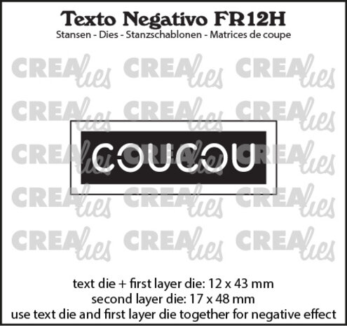 Crealies Texto Negativo Stansen French No. 12H Coucou (FR12H) Crealies Texto Negativo Stansen French No. 12H Coucou (FR12H)