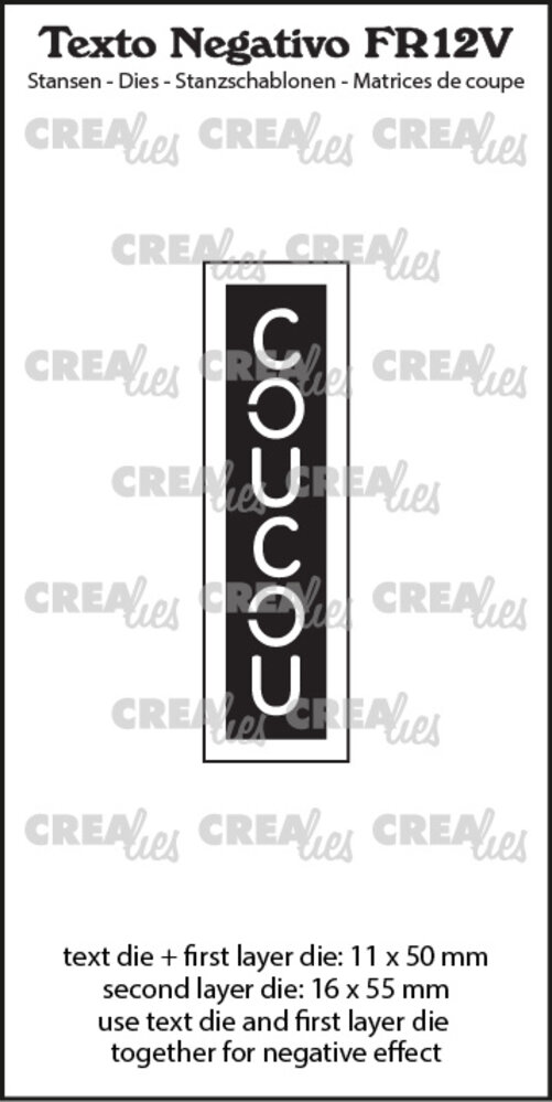 Crealies Texto Negativo Stansen French No. 12V Coucou (FR12V) Crealies Texto Negativo Stansen French No. 12V Coucou (FR12V)