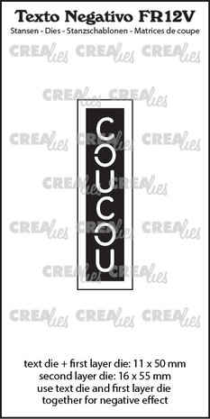 Crealies Texto Negativo Stansen French No. 12V Coucou (FR12V) Crealies Texto Negativo Stansen French No. 12V Coucou (FR12V)