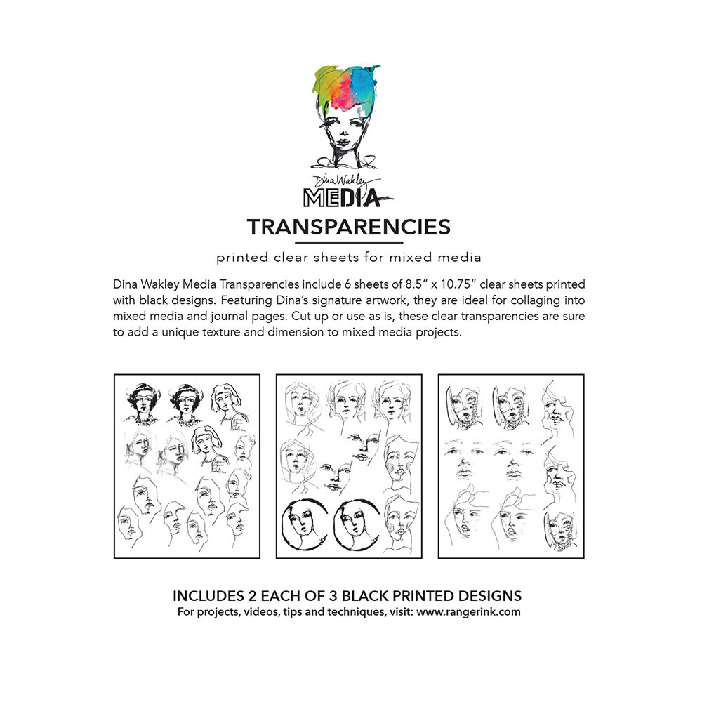 Ranger Dina Wakley MEdia Transparencies Tinies Set 1 (MDA82637) Ranger Dina Wakley MEdia Transparencies Tinies Set 1 (MDA82637)
