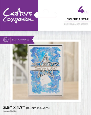 Crafter's Companion Split Space Stamp & Die You're a Star (CC-STD-YAST) (DISCONTINUED) Crafter's Companion Split Space Stamp & Die You're a Star (CC-STD-YAST) (DISCONTINUED)