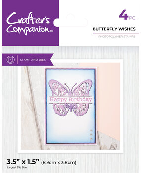 Crafter's Companion Split Space Stamp & Die Butterfly Wishes (CC-STD-BUWI) (DISCONTINUED)