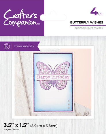 Crafter's Companion Split Space Stamp & Die Butterfly Wishes (CC-STD-BUWI) (DISCONTINUED)