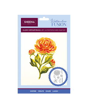 Crafter's Companion Watercolour Fusion Stamp Classic Chrysanthemum (SD-WF-STP-CLCH) (DISCONTINUED)