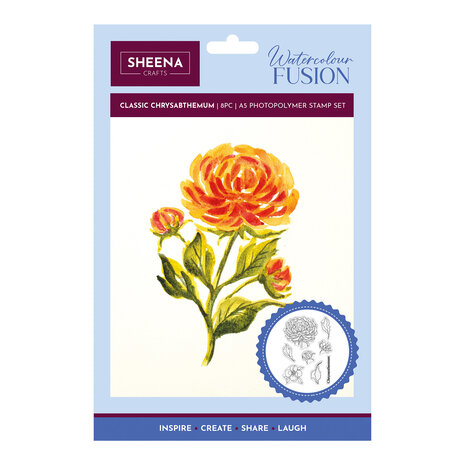 Crafter's Companion Watercolour Fusion Stamp Classic Chrysanthemum (SD-WF-STP-CLCH) (DISCONTINUED)