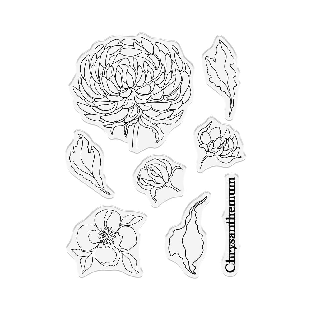 Crafter's Companion Watercolour Fusion Stamp Classic Chrysanthemum (SD-WF-STP-CLCH) (DISCONTINUED)