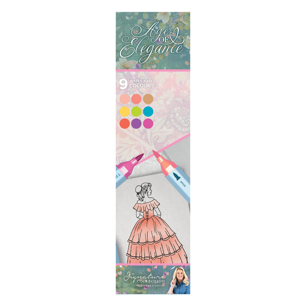 Crafter's Companion Age of Elegance TriColour Aqua Pens (3pcs) (SS-AOE-TCAQ) (DISCONTINUED)