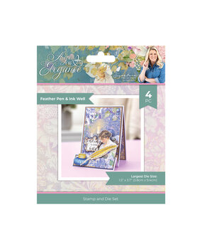 Crafter's Companion Age of Elegance Stamp & Die Feather Pen & Ink Well (SS-AOE-STD-FPIW) (DISCONTINUED)