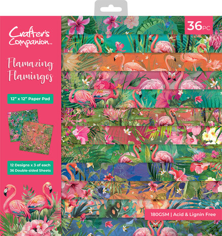 Crafter's Companion Flamazing Flamingos 12x12 Inch Paper Pad (FLFL-PAD12) Crafter's Companion Flamazing Flamingos 12x12 Inch Paper Pad (FLFL-PAD12)