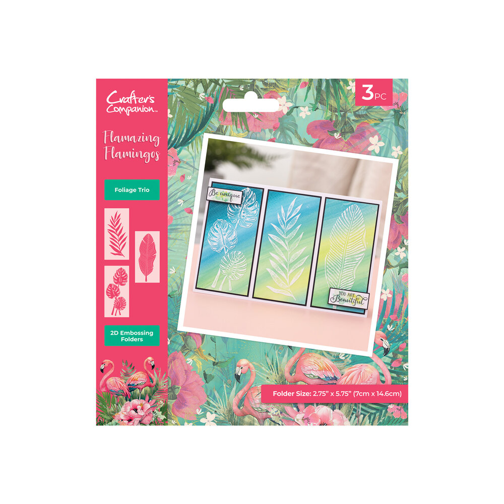 Crafter's Companion Flamazing Flamingos 2D Embossing Folder Foilage Trio (FLFL-EF-FTRI) (DISCONTINUED) Crafter's Companion Flamazing Flamingos 2D Embossing Folder Foilage Trio (FLFL-EF-FTRI) (DISCONTINUED)