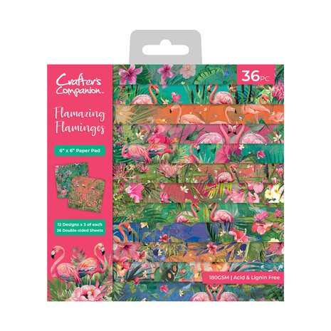 Crafter's Companion Flamazing Flamingos 6x6 Inch Paper Pad (FLFL-PAD6) (DISCONTINUED) Crafter's Companion Flamazing Flamingos 6x6 Inch Paper Pad (FLFL-PAD6) (DISCONTINUED)