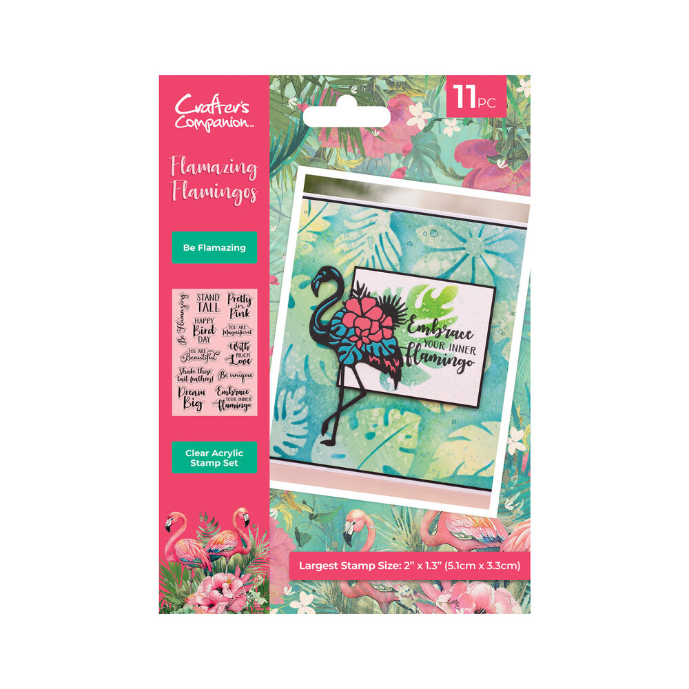 Crafter's Companion Flamazing Flamingos Clear Stamp Be Flamazing (FLFL-CA-ST-BFL) (DISCONTINUED)