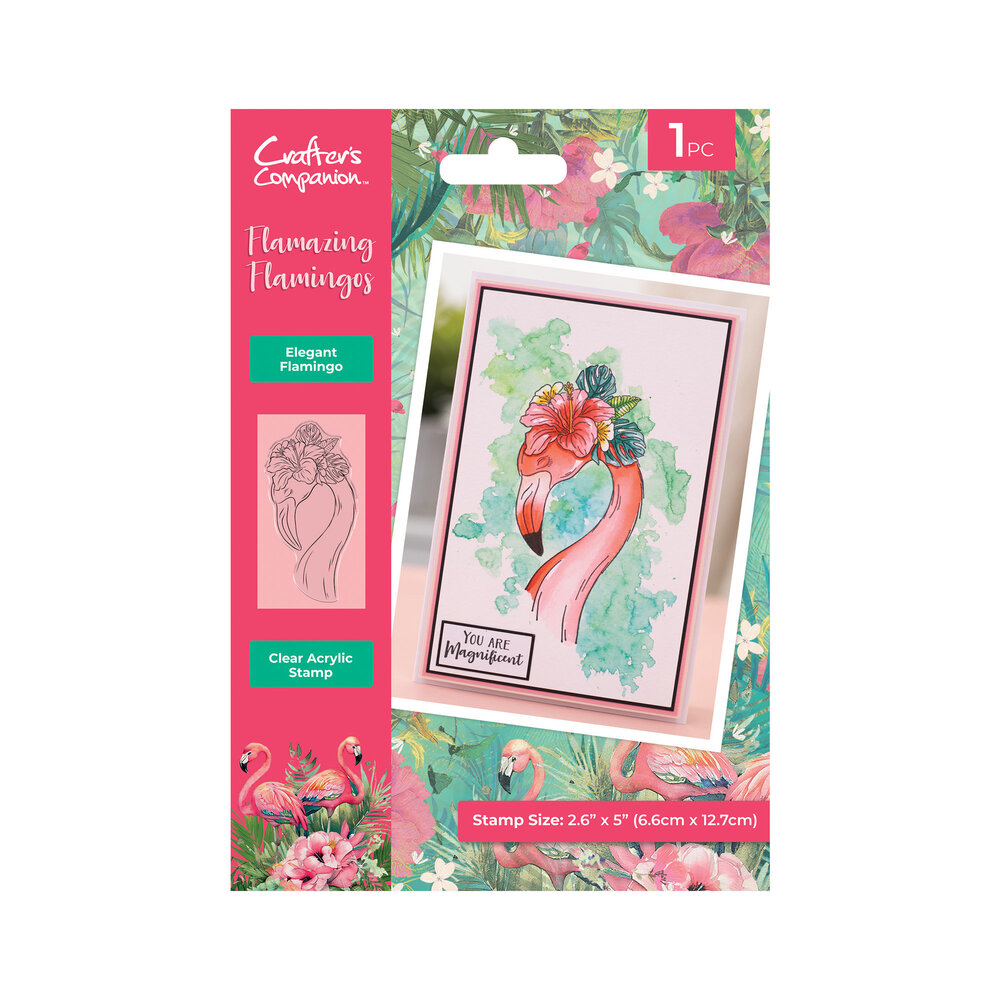 Crafter's Companion Flamazing Flamingos Clear Stamp Elegant Flamingo (FLFL-CA-ST-EFL) (DISCONTINUED) Crafter's Companion Flamazing Flamingos Clear Stamp Elegant Flamingo (FLFL-CA-ST-EFL) (DISCONTINUED)
