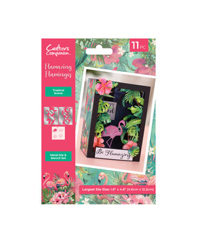 Crafter's Companion Flamazing Flamingos Metal Die w/ Stencil Tropical Scene (FLFL-MD-TRSC)
