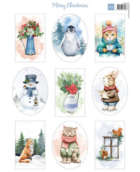 Marianne Design Decoupage Sheet A4 Merry Christmas (VK9612) (DISCONTINUED)