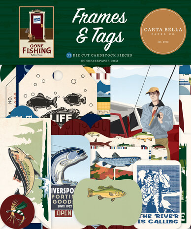 Carta Bella Gone Fishing Frames & Tags (CBGF374025) (OUTLET) Carta Bella Gone Fishing Frames & Tags (CBGF374025) (OUTLET)
