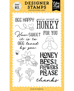 Echo Park Bee Happy Clear Stamps (HCB376044) (DISCONTINUED)