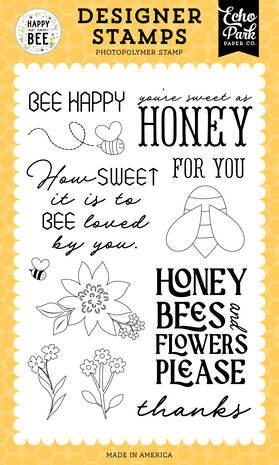 Echo Park Bee Happy Clear Stamps (HCB376044) (DISCONTINUED) Echo Park Bee Happy Clear Stamps (HCB376044) (DISCONTINUED)