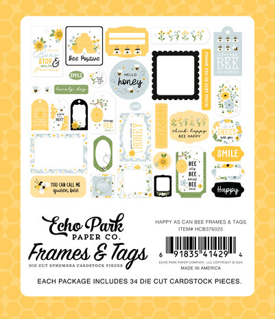 Echo Park Happy As Can Bee Frames & Tags (HCB376025) (DISCONTINUED)