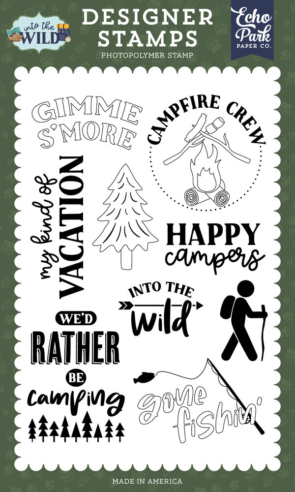 Echo Park Happy Campers Clear Stamps (ITW375044) (OUTLET)