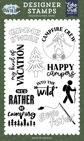 Echo Park Happy Campers Clear Stamps (ITW375044) (DISCONTINUED) Echo Park Happy Campers Clear Stamps (ITW375044) (DISCONTINUED)