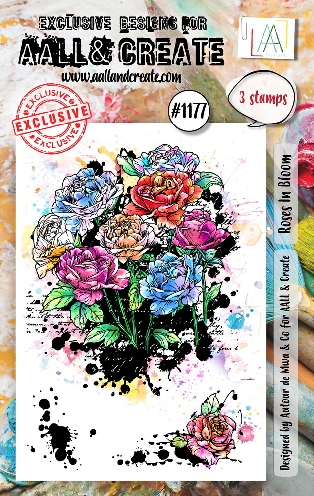 Aall and Create Stamp Set A7 Roses In Bloom (AALL-TP-1177)