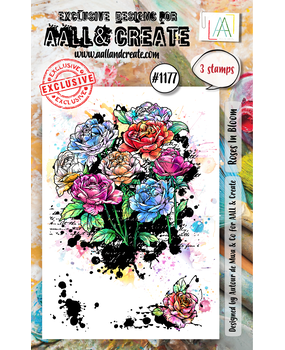 Aall and Create Stamp Set A7 Roses In Bloom (AALL-TP-1177)