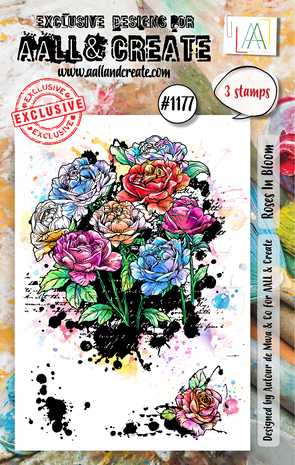 Aall and Create Stamp Set A7 Roses In Bloom (AALL-TP-1177)