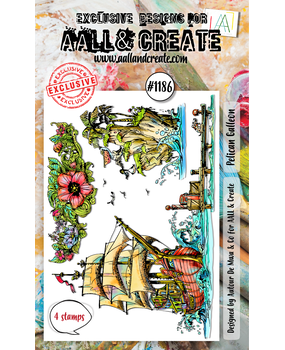 Aall and Create Stamp Set A6 Pelican Galleon (AALL-TP-1186)