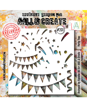 Aall and Create Stencil 6x6 Inch Party Time (AALL-PC-231)