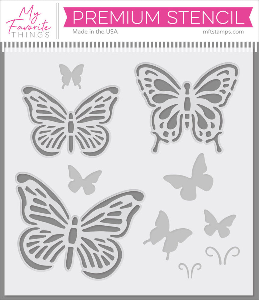 My Favorite Things Flutterbys Stencil (ST-210) (OUTLET)