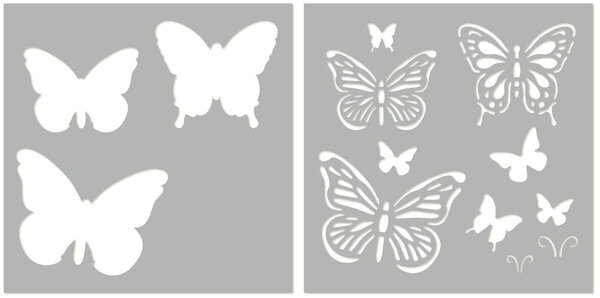 My Favorite Things Flutterbys Stencil (ST-210) (OUTLET)